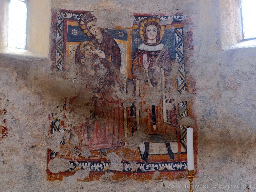 Biella (Italy) - Fourteenth-century fresco in the Baptistery of San Giovanni of the Cathedral of Biella